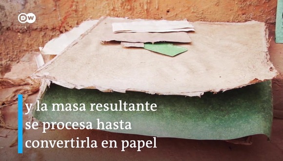 Papel con fibra de plátano