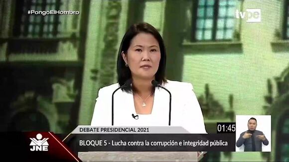 Debate presidencial: Keiko Fujimori sobre la lucha contra la corrupción e integridad pública