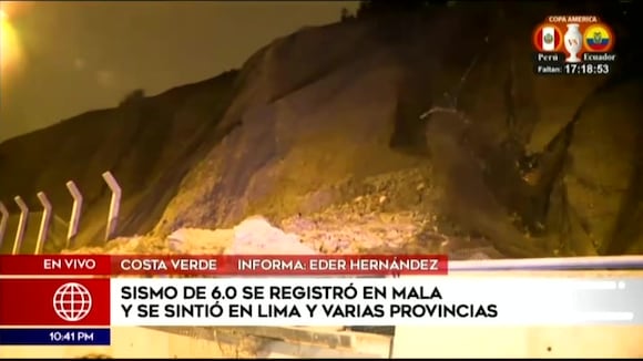 Sismo de 6.0 ocasionó desprendimiento de rocas en la Costa Verde