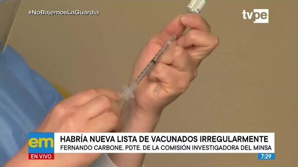 Nueva lista de vacunados irregularmente