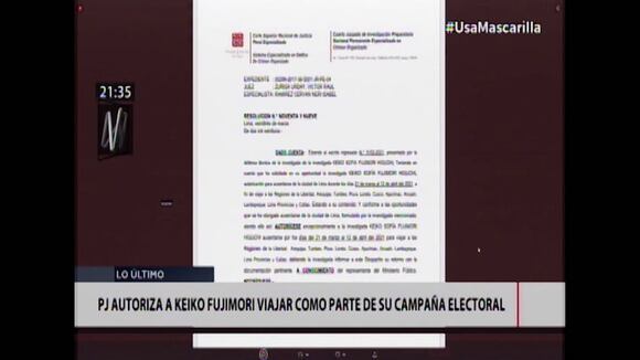 PJ autoriza a Keiko Fujimori viajar