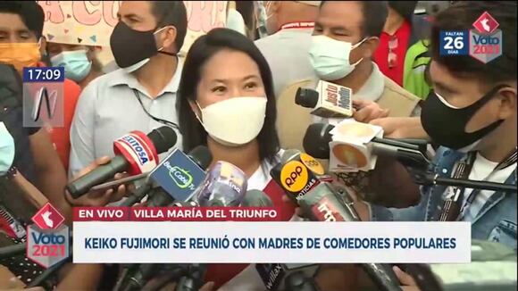 Keiko Fujimori a Pedro Castillo: “Lo espero el sábado a las 3 pm en la puerta del penal Santa Mónica para poder debatir, espero que no se chupe”