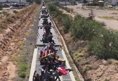 Más de un millar de migrantes arriban en tren de carga a la frontera con Estados Unidos