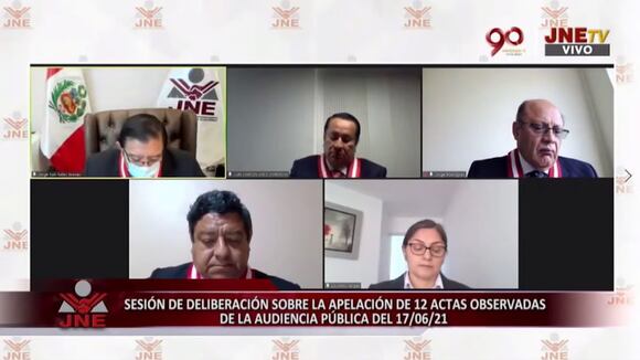 Sesión de deliberación sobre la apelación de 12 actas observadas