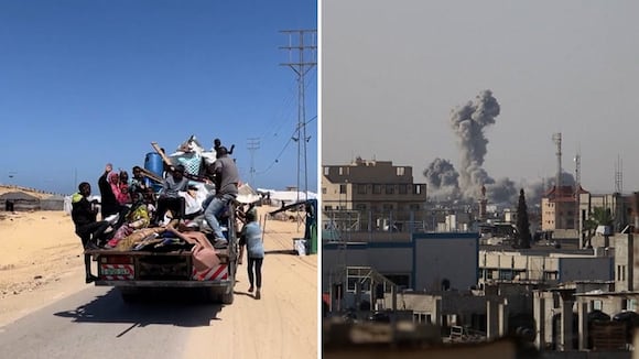 Siguen los bombardeos israelíes en Gaza y más de 100.000 personas huyen de Rafah