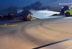 Avión con 130 pasajeros se incendia al aterrizar en Miami
