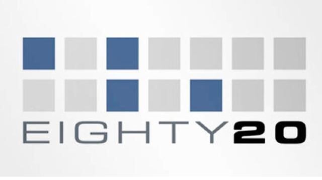 Eighty20. La firma de investigación de data incorporó su nombre en código binario usando los cuadrados azul y gris.