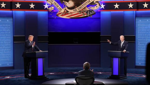 Donald Trump y Joe Biden sostuvieron un agrio debate en Cleveland. (EFE/EPA/JIM LO SCALZO).