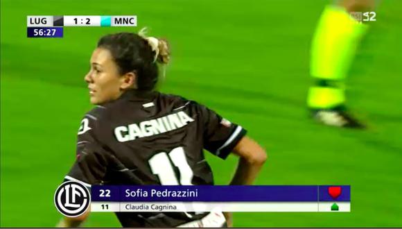Claudia Cagnina debutó en la Champions League Femenina. (Captura: Twitter)