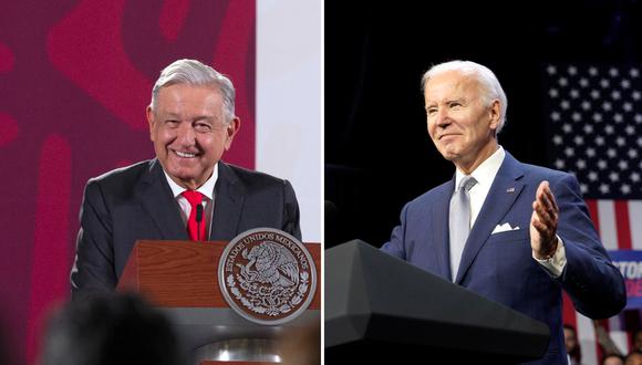 El presidente de México, Andrés Manuel López Obrador (i), y su homólogo de Estados Unidos, Joe Biden (d). (Fotos de Presidencia de México/EFE y EFE/EPA/Yuri Gripas)