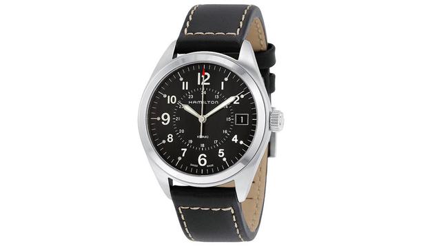 9. Hamilton: Khaki Field Black, reloj de cuero con dial negro. Precio: US$ 275, disponible en Jomashop.