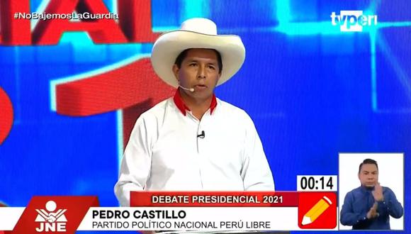 Pedro Castillo, candidato de Perú Libre. (Captura: TV Perú)