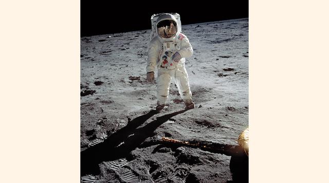 Hombre en la luna. Foto: Neil Armstrong, 1969.