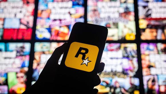 El logotipo de Rockstar Games mostrado en la pantalla de un teléfono inteligente. Fotógrafo: Yuki Iwamura/AFP/Getty Images