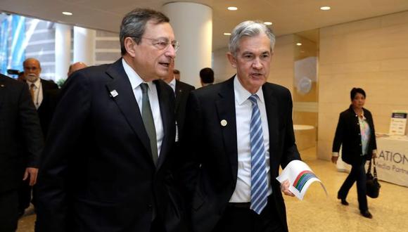 Mario Draghi y Jerome Powell.