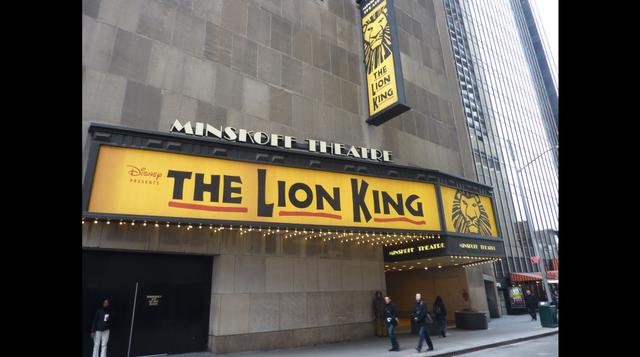 La obra el Rey León es el espectáculo principal del Minskoff Theatre. (Foto: Javier Parker)