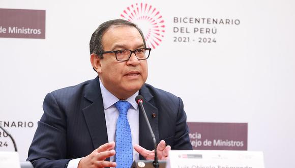 El presidente del Consejo de Ministros, Alberto Otárola anuncia un “shock de destrabe” para atender obras paralizadas. (Foto: GEC)