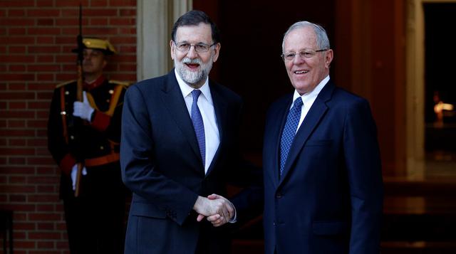 El mandatario Kuczynski y Rajoy destacaron el alto nivel de las relaciones bilaterales y abordaron distintos temas de interés para ambas naciones.