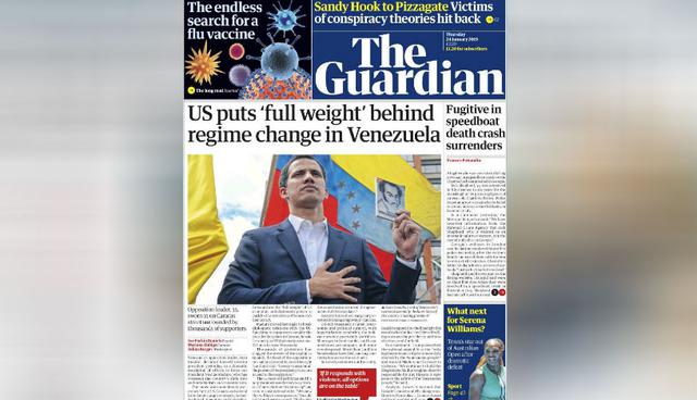 La crisis de Venezuela en las principales portadas del mundo. (Foto: The Guardian - Reino Unido)