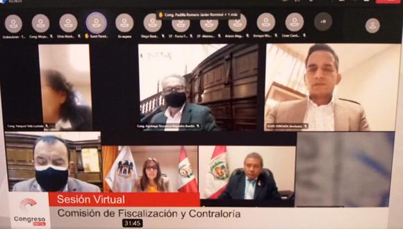 La Comisión de Fiscalización es presidida por el legislador Alejandro Aguinaga. (Foto: Captura de pantalla)