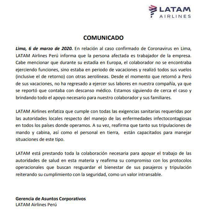 COMUNICADO LATAM
