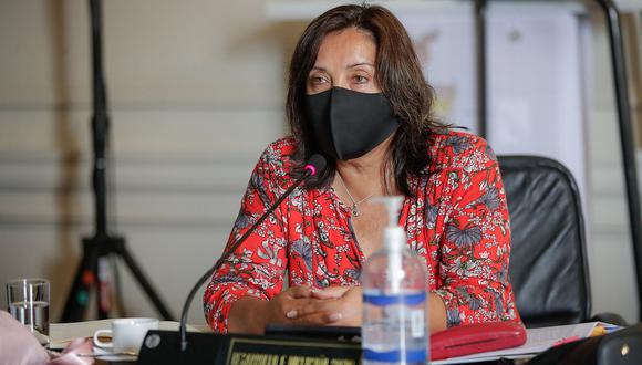 Dina Boluarte se pronunció ante la prensa desde Chorrillos. (Foto: Presidencia)