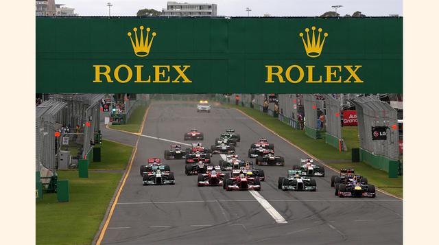 Rolex. La empresa suiza de relojes de lujo es la actual encargada del cronometraje oficial de la F1 y es la patrocinadora oficial del Gran Premio de Australia. La encuesta de la Grand Prix Drivers Association la ubica en el décimo lugar de recordación con