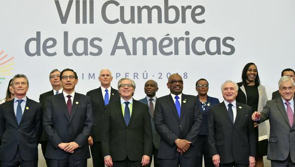Mandatarios participantes de las Cumbre de las Américas (foto: AFP).