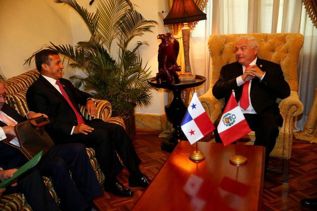 Presidente Humala se reunió con similar de Panamá, Ricardo Martinelli, para impulsar relaciones bilaterales. (Foto: Presidencia)