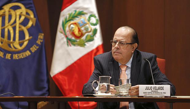 El presidente del BCR, Julio Velarde, dio a conocer las nuevas proyecciones macroeconómicas. (Foto: GEC)