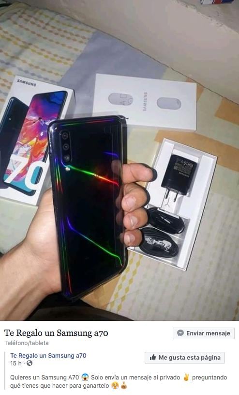 Sorteo falso de Facebook de un celular (Foto: Facebook)