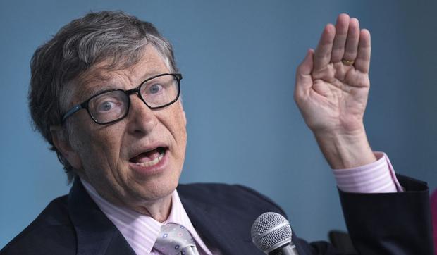 Bill Gates habla el desarrollo financiero durant las Reuniones Primavera annules del Fondo Monetario Internacional y el Banco Mundial el 17 April 2016, en Washington, DC.  (Photo: Mandel Ngan / AFP)