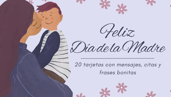 Te compartimos algunas tarjetas con mensajes y frases bonitas para enviar a mamá en este Día de la madre en México| Foto: Canva