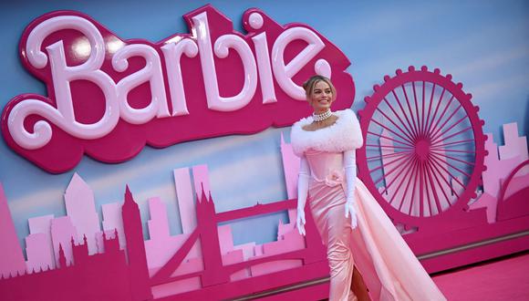 Margot Robbie, durante la premiere de "Barbie" en Londres. Foto: AFP