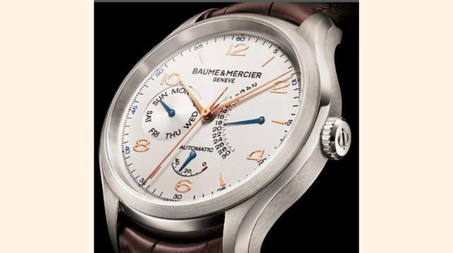 Reloj automático Baume y Mercier “Clifton”, con fecha retrógrada. (Foto: Megaricos)
