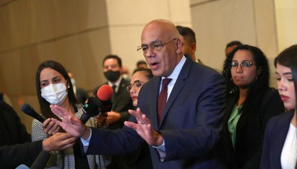 Rodríguez reiteró que, para retomar la negociación en México, interrumpida el 16 de octubre por el oficialismo, en señal de protesta por la extradición de Saab desde Cabo Verde a Estados Unidos. (Foto: Reuters)