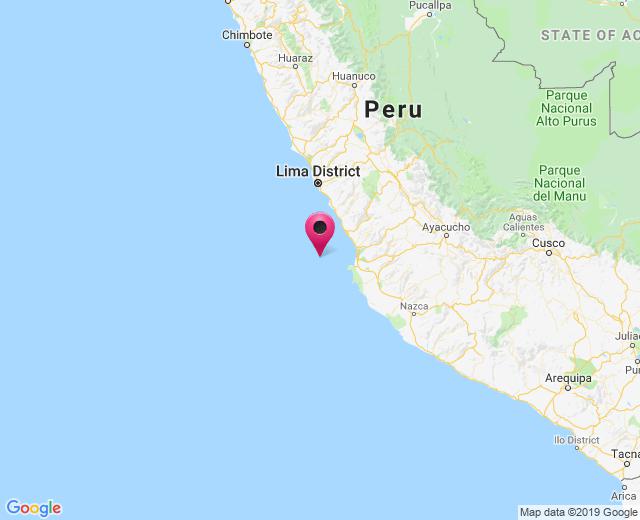 El sismo ocurrió a una profundidad de 43 km., reportó el IGP. (Captura: Hidrografía Perú)