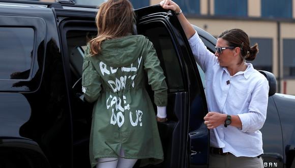 En la chaqueta de la primera dama estadounidense se lee "Realmente no me importa, ¿a ti?". (Foto: Reuters)