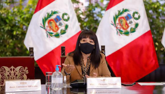 La primera ministra, Mirtha Vásquez, dijo que están evaluando al reemplazo de Carlos Gallardo. (Foto: PCM)
