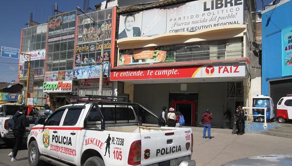 Allanamiento a local de Perú Libre en Huancayo (Foto: Caleb Mendoza / @photo.gec)