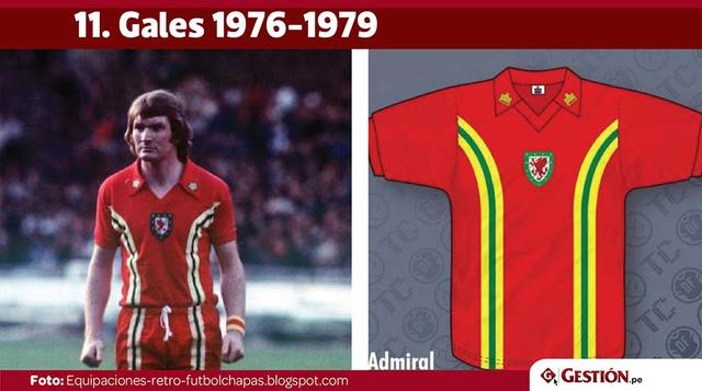 Gales nunca habrá asistido a un Mundial, pero entre 1976 y 1979 utilizó esta linda camiseta.