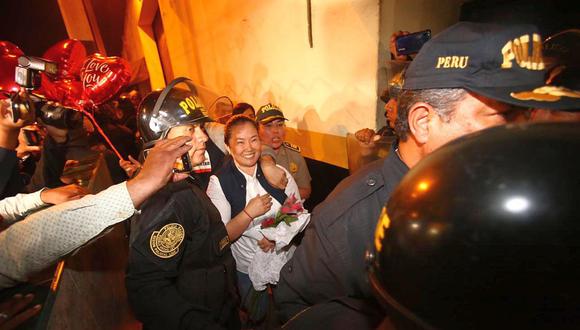 La lideresa de Fuerza Popular, Keiko Fujimori, salió del Penal Anexo de Mujeres de Chorrillos. ( Foto: GEC)