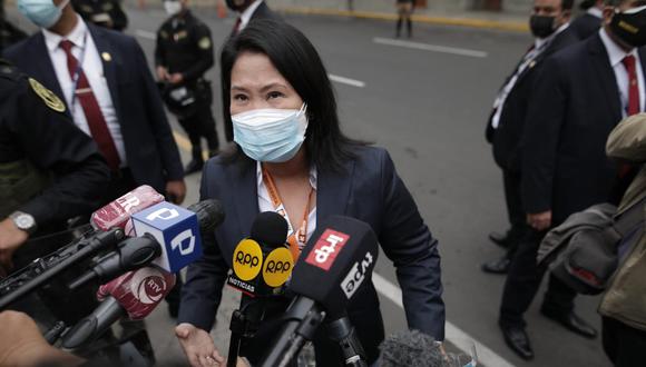 La candidata presidencial de Fuerza Popular, Keiko Fujimori, pidió una auditoría internacional a la segunda vuelta de las Elecciones 2021. (Foto: Anthony Niño de Guzmán/ @photo.gec)