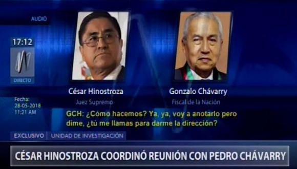 La conversación entre Pedro Chávarry y César Hinostroza fue grabada el pasado 28 de mayo. (Canal N)