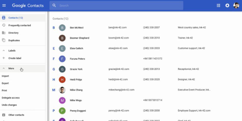 (Foto: Google Contacts).