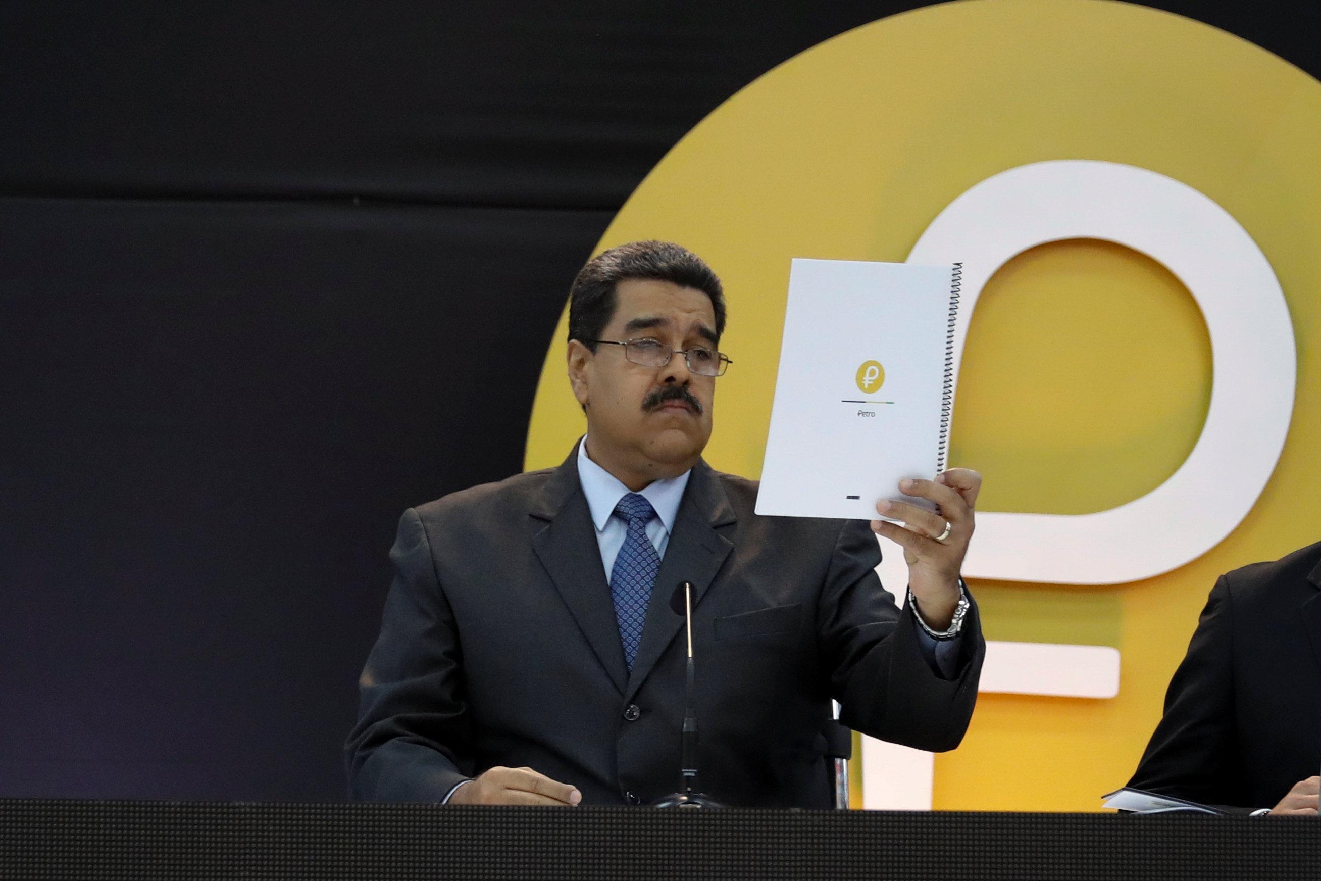 Nicolás Maduro lanzó el 20 de febrero su criptomoneda "Petro".