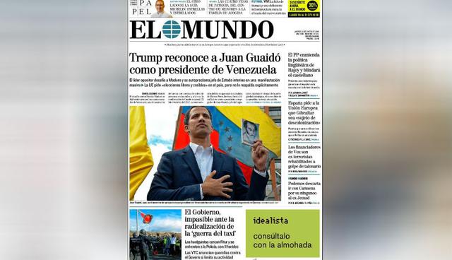 La crisis de Venezuela en las principales portadas del mundo. (Foto: El Mundo - España)
