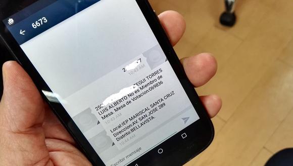ONPE habilita servicio de SMS para que los ciudadanos consulten su local de votación. (Foto: Andina)